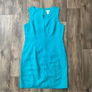 Deane & White Linen Blend Dress Women’s Size 12 Blue Turquoise